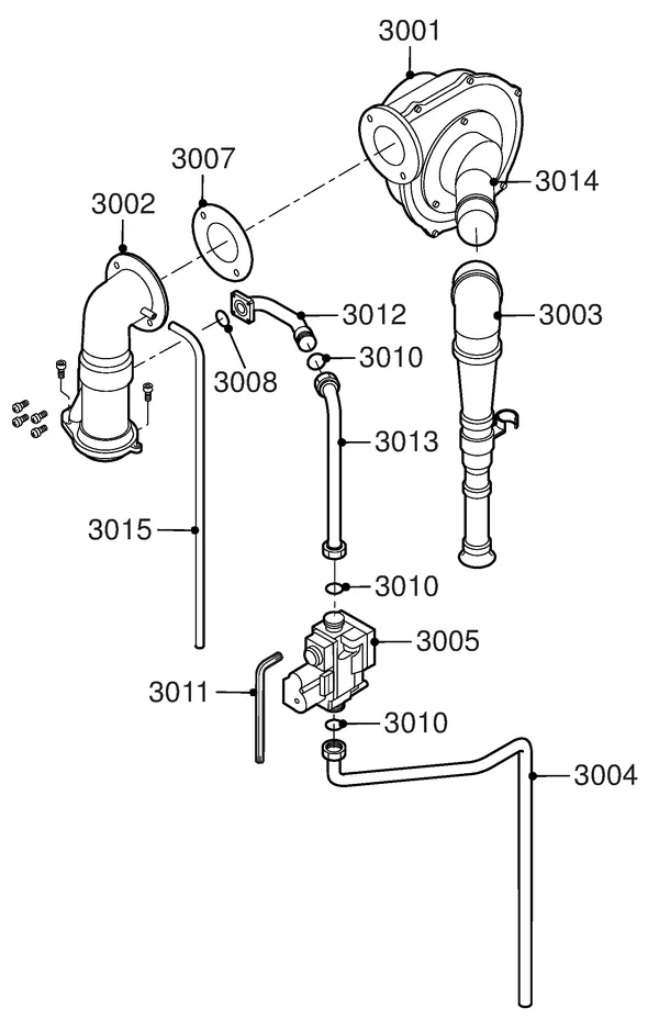 Exploded view Remeha Quinta 10 Solo: Gas ventilator