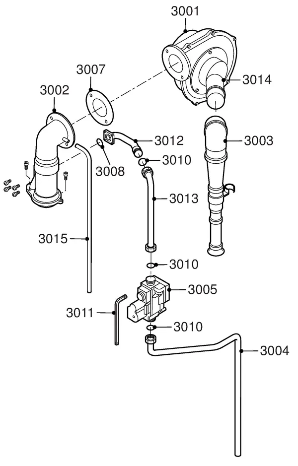 Exploded view Remeha Quinta 30 Combi: Gas ventilator