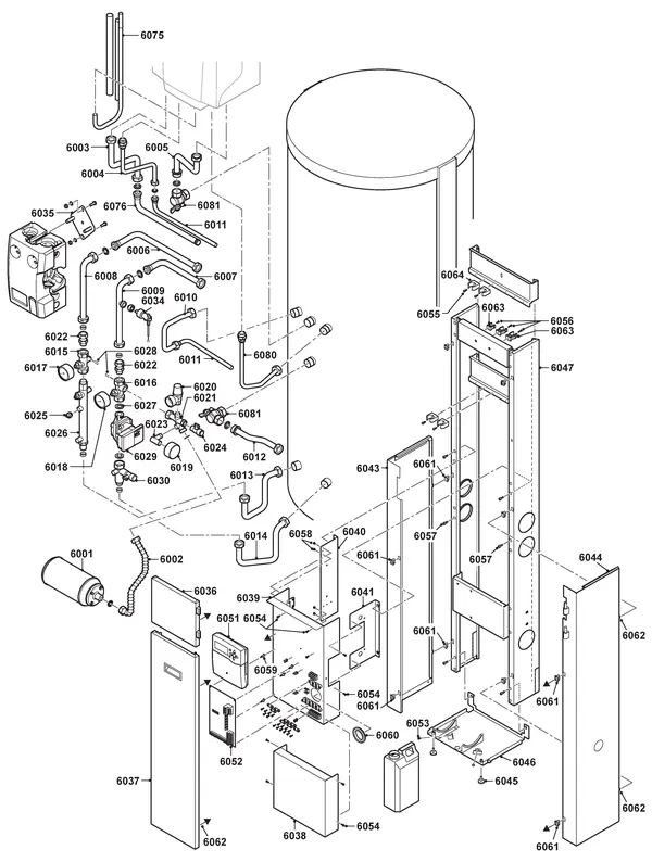 Vue éclatée Remeha Tzerra HP 390 690 : Vue d'ensemble