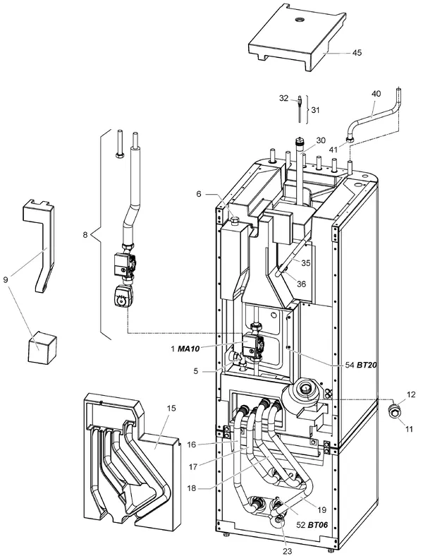 Vue éclatée Stiebel Eltron HSBC 200 L (09/2017) : Pièces fonctionnelles