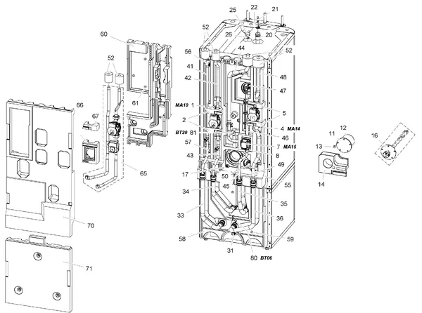 Vue éclatée Stiebel Eltron HSBC 300 COOL (08/2018 - 12/2021) : Pièces fonctionnelles