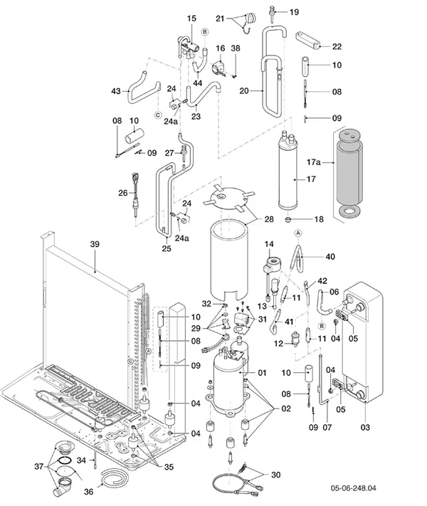 Vue éclatée Vaillant aroTHERM VWL 35/6 A R1 : Circuit frigorifique