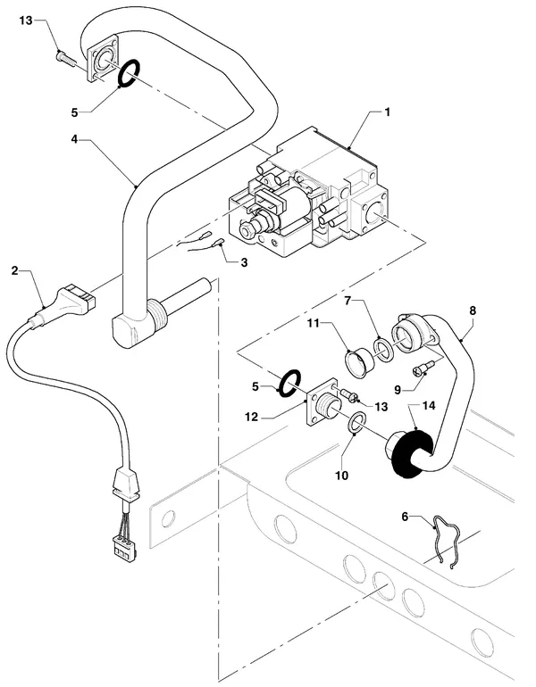 Vue éclatée Vaillant Chaudière mixte Turbo CWK 245/3 : Bloc gaz