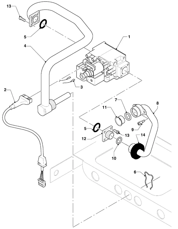 Vue éclatée Vaillant Chaudière mixte Turbo CWK 245/3 R1 : Bloc gaz
