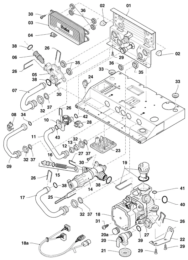 Vue éclatée Vaillant ecoTEC plus VHR 30-34/5-5 R6 : Pièces hydrauliques – hydrobloc