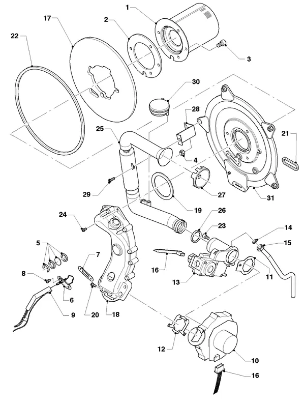 Vue éclatée Vaillant ecoTEC plus VHR 45/4 S A : Brûleur