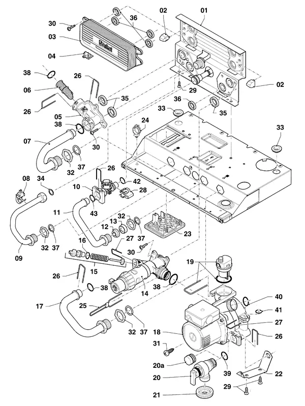 Vue éclatée Vaillant ecoTEC pro classic VHR CW3 5-3 EXP R4 : Hydroblock