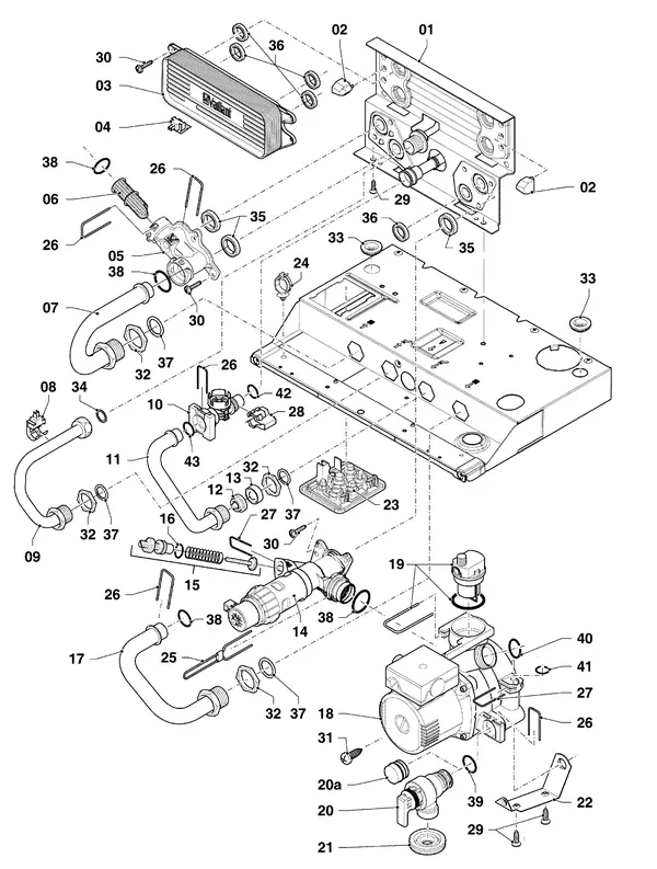 Vue éclatée Vaillant ecoTEC pro classic VHR CW4 5-3 R1 : Hydroblock
