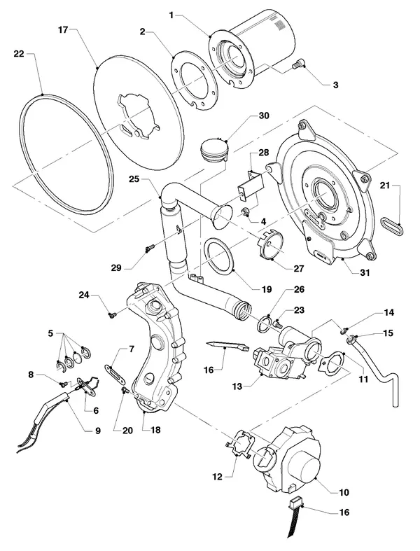 Vue éclatée Vaillant hrEXCLUSIEF VHR 25/4 S : Brûleur