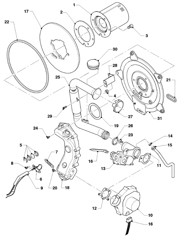Vue éclatée Vaillant hrEXCLUSIEF VHR 25/4 S R1 : Brûleur