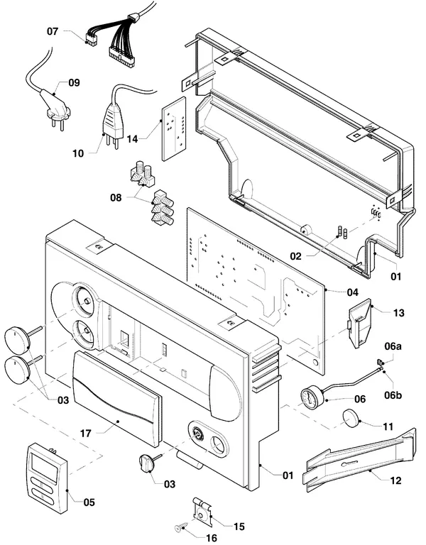 Vue éclatée Vaillant hrEXCLUSIEF VHR 25/4 S R1 : Boîtier électrique