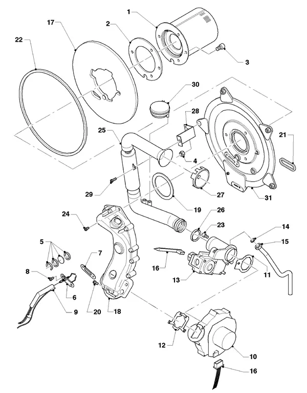 Vue éclatée Vaillant hrEXCLUSIEF VHR 30 : Brûleur