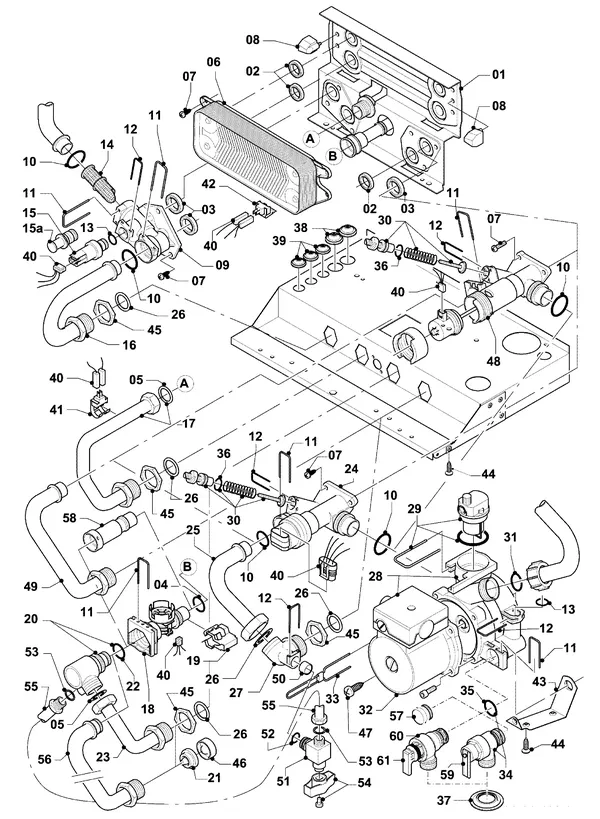 Vue éclatée Vaillant hrPRO CW 3/3 : Hydrobloc