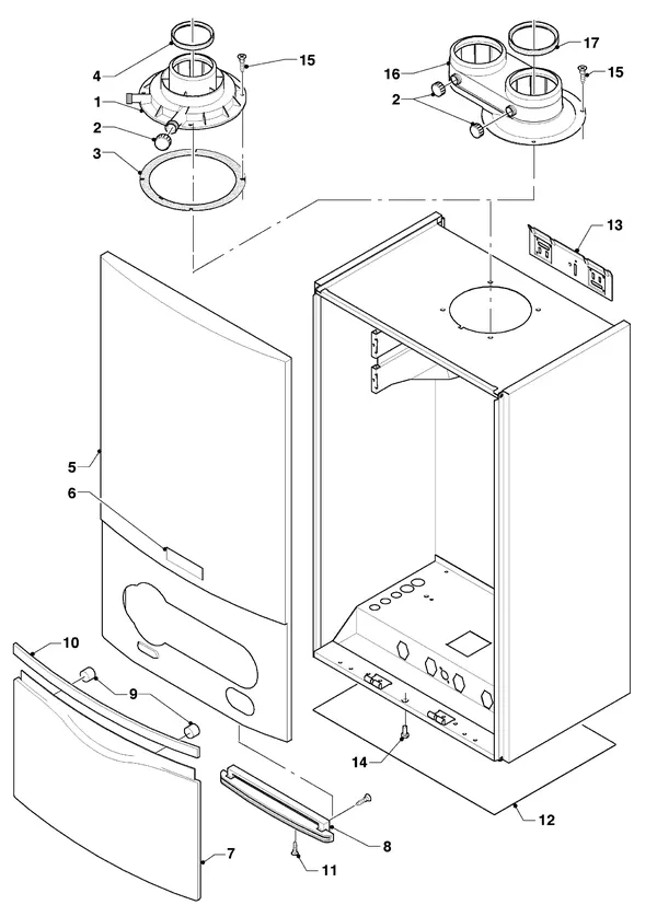 Vue éclatée Vaillant hrPRO CW 3/3 : Habillage