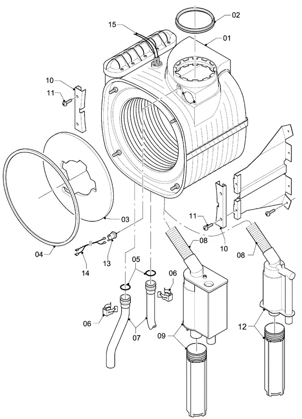 Vue éclatée Vaillant hrPRO CW 3/3 : Échangeur thermique
