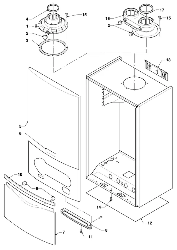 Vue éclatée Vaillant hrSOLIDE/3 VHR 30-34/3 C : Habillage