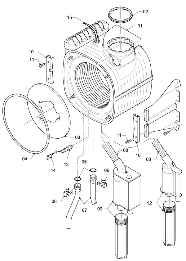 Vue éclatée Vaillant hrSOLIDE plus VHR 24-28/3-5 : Échangeur thermique