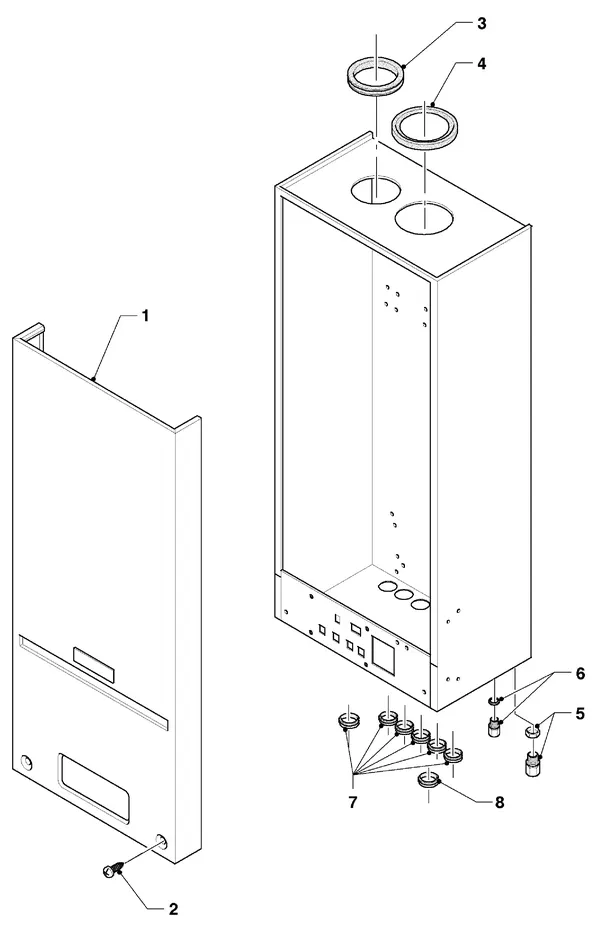 Vue éclatée Vaillant hrSOLIDE VHR 18-22 C : Habillage