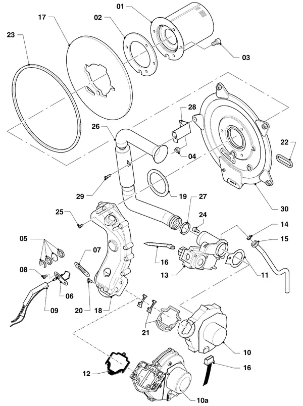 Vue éclatée Vaillant hrSOLIDE VHR 18 S : Brûleur