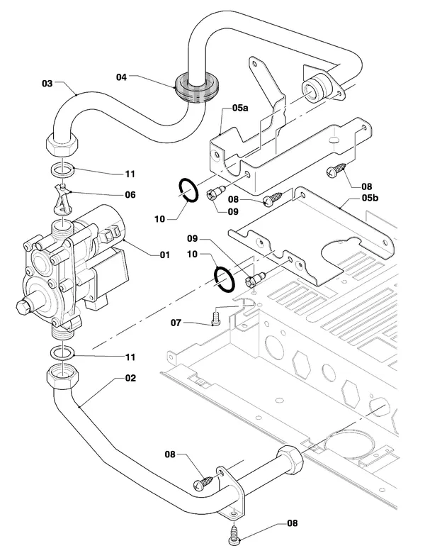 Vue éclatée Vaillant thermoCOMPACT VCW 255 4-7 Turbo : Bloc gaz