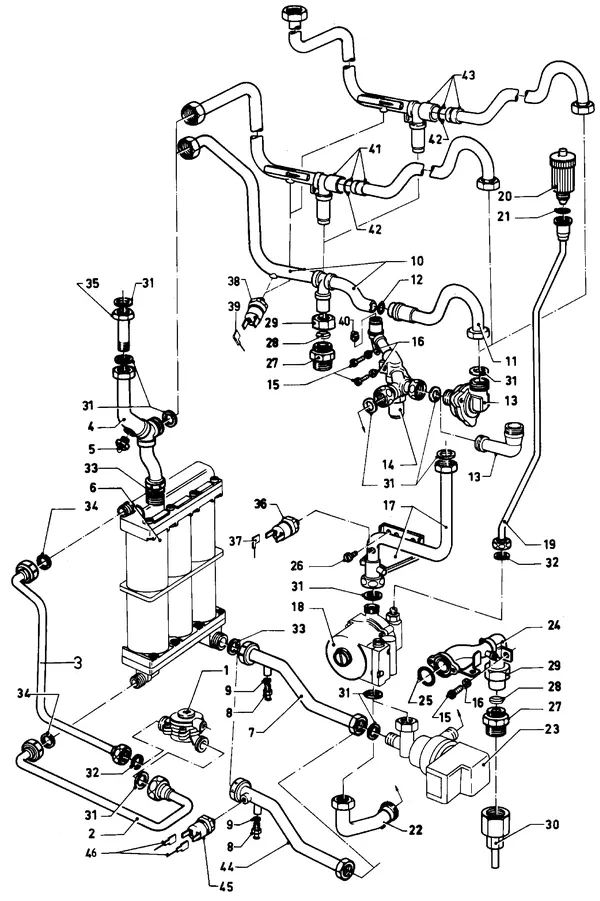 Vue éclatée Vaillant Chaudière VC 180 XE (TTB) : Pièces de raccordement A