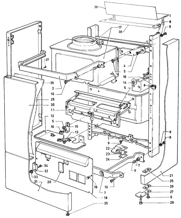 Vue éclatée Vaillant Chaudière VC 180 XE (TTB) : Habillage