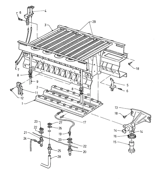Vue éclatée Vaillant Chaudière Turbo VC 185 E : Brûleur