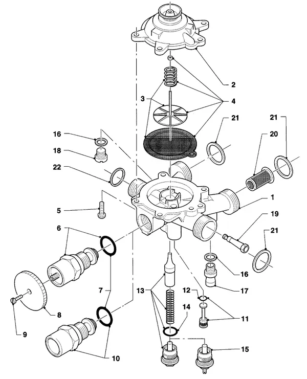 Vue éclatée Vaillant Chaudière Turbo VC 242 E : Partie hydraulique B