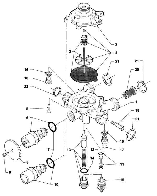 Vue éclatée Vaillant Chaudière Turbo VC 245 E : Partie hydraulique B
