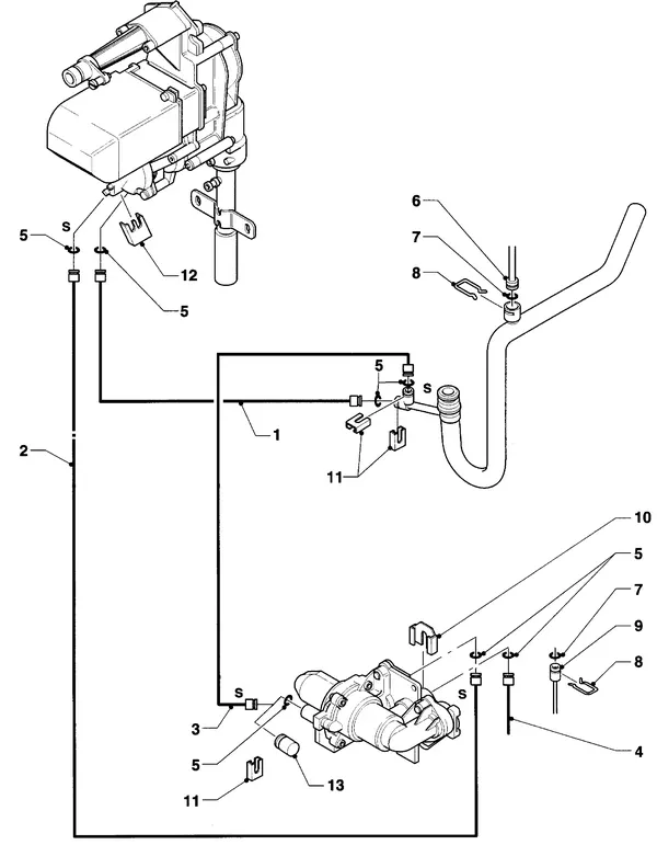 Vue éclatée Vaillant Chaudière VC 254/2 XE : Pièces de raccordement – conduites de commande