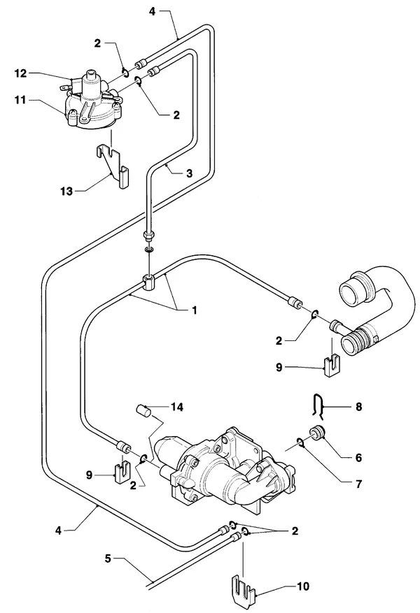 Vue éclatée Vaillant Chaudière Turbo VC 255/2 E : Pièces de raccordement C