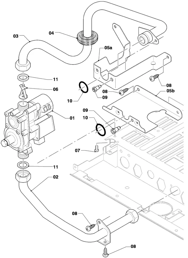 Vue éclatée Vaillant Chaudière Turbo VC 255/4-7 R3 : Bloc gaz