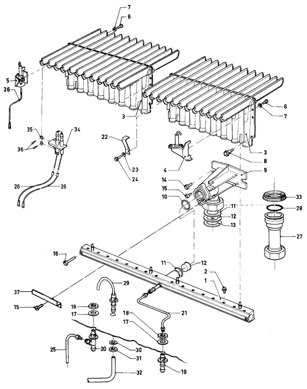 Vue éclatée Vaillant Chaudière VC 280 XE (TTB) : Brûleur