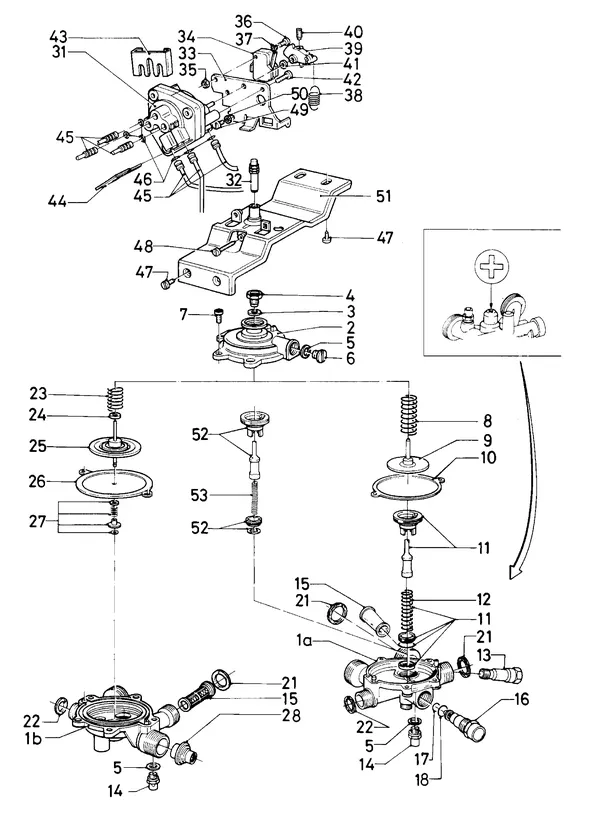 Vue éclatée Vaillant Chaudière mixte Turbo VCW 182 E : Partie hydraulique A