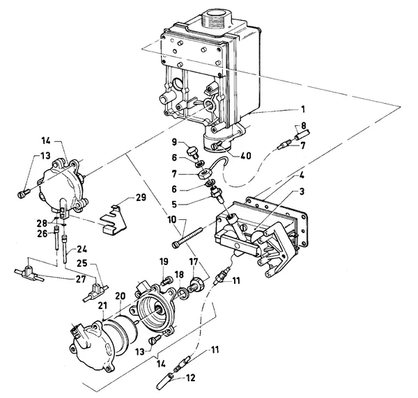 Vue éclatée Vaillant Chaudière mixte Turbo VCW 185 E : Bloc gaz