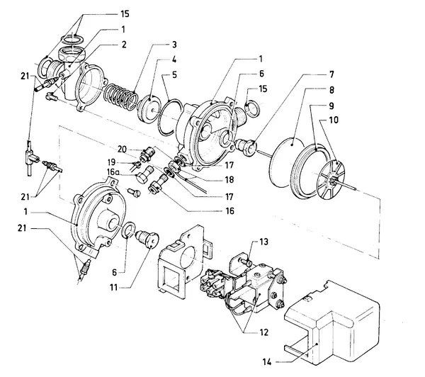 Vue éclatée Vaillant Chaudière mixte Turbo VCW 245 E : Vanne de priorité