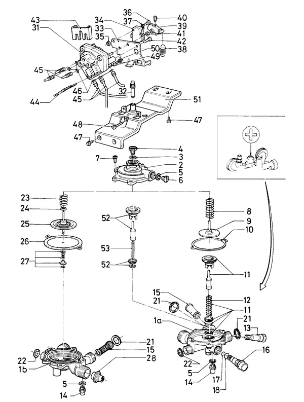 Vue éclatée Vaillant Chaudière mixte Turbo VCW 245 E : Partie hydraulique A