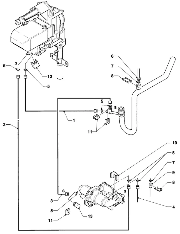 Vue éclatée Vaillant Chaudière mixte VCW 254/2 XE : Pièces de raccordement – conduites de commande