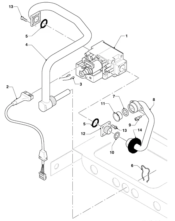 Vue éclatée Vaillant Chaudière mixte Turbo VCW 255/3 R1 : Bloc gaz