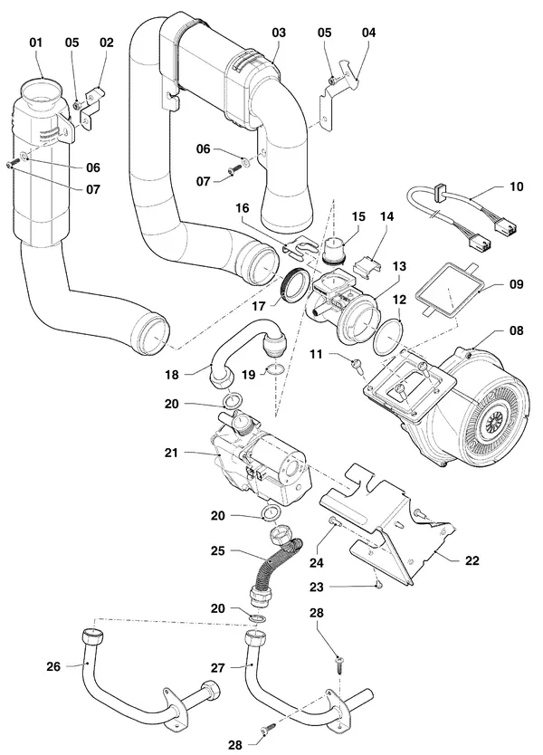Vue éclatée Vaillant ecoTEC plus VHR 20-24/5-5 R3 : Bloc gaz