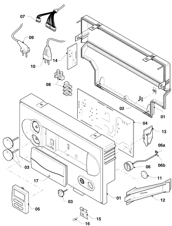 Vue éclatée Vaillant hrSOLIDE plus VHR 34/3-5 I : Boîtier électrique