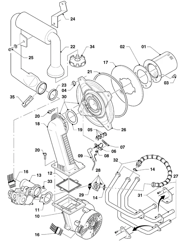 Vue éclatée Vaillant hrSOLIDE plus VHR 34/3-5 R3 : Brûleur