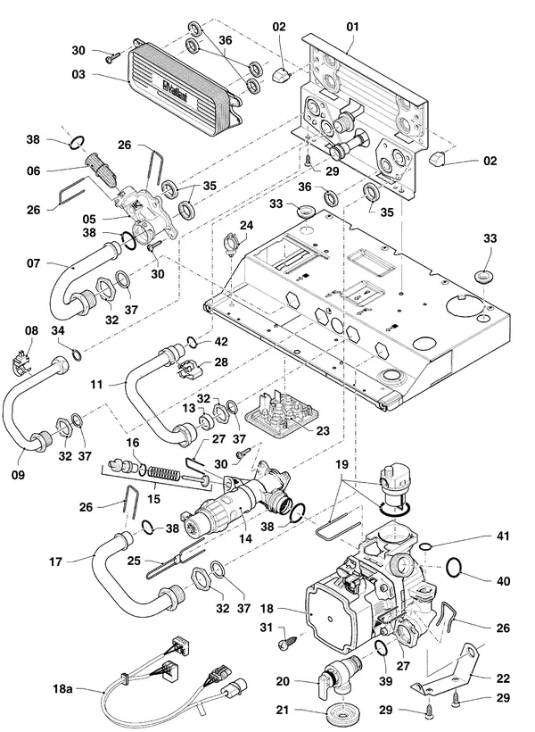 Vue éclatée Vaillant ecoTEC plus VHR 34/5-5 I R6 : Pièces hydrauliques VHR – hydrobloc