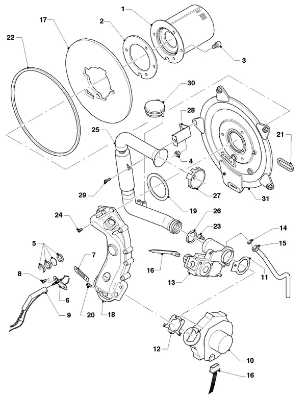 Vue éclatée Vaillant hrEXCLUSIEF VHR 35/4 S R1 : Brûleur