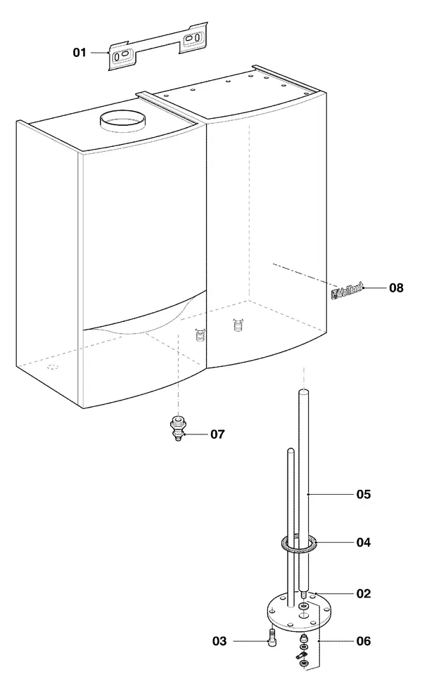 Vue éclatée Vaillant actoSTOR VIH QL 75 B : Vue d'ensemble