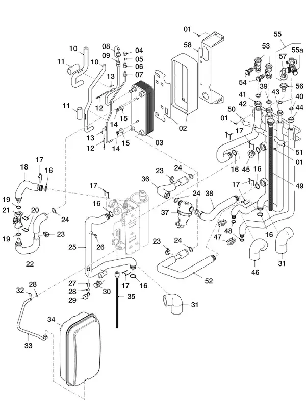 Vue éclatée Vaillant uniTOWER Pure VWL 108/7.2 IS : Pièces hydrauliques