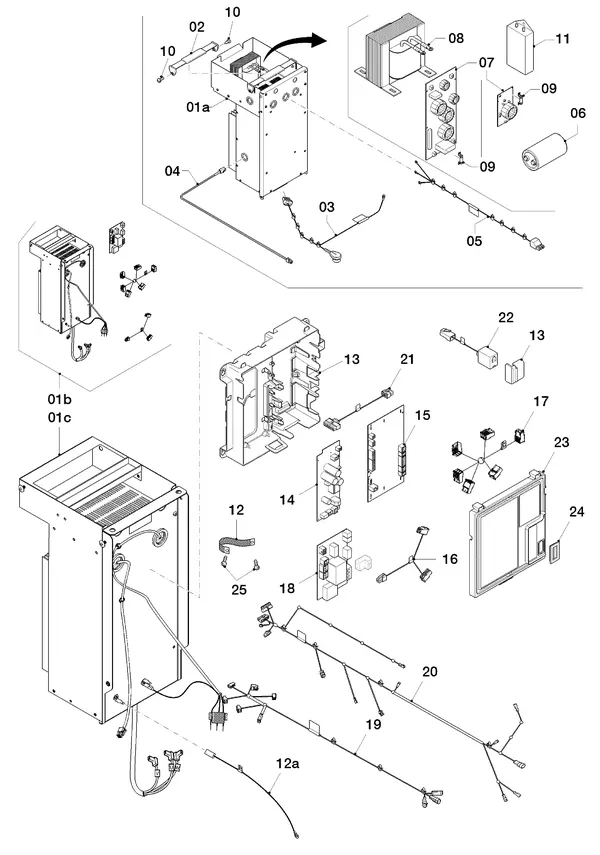Vue éclatée Vaillant aroTHERM VWL 55/2 A 230V : Boîtier électrique