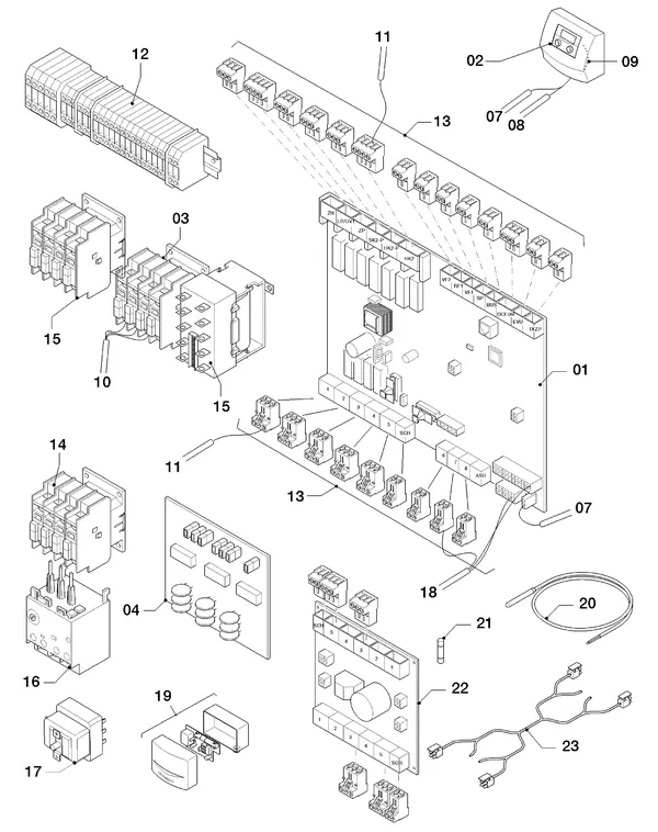 Vue éclatée Vaillant geoTHERM VWS 103/2 : Boîtier électrique