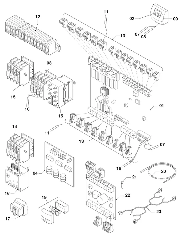 Vue éclatée Vaillant geoTHERM VWS 103/3 : Boîtier électrique