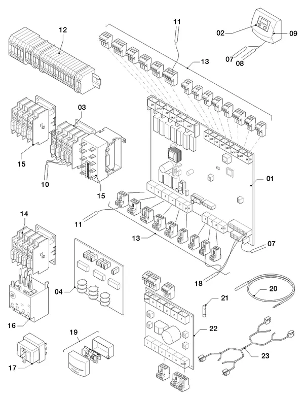 Vue éclatée Vaillant geoTHERM VWS 104/2 : Boîtier électrique